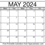 Free Printable May 2024 Calendars   Download | May 2024 Printable Calendar With Holidays