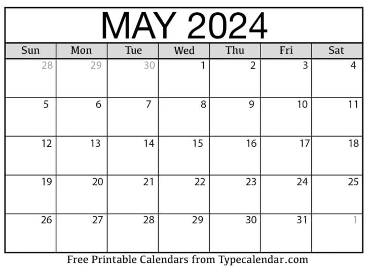 May 2024 Printable Calendar with Holidays | Calendar 2024