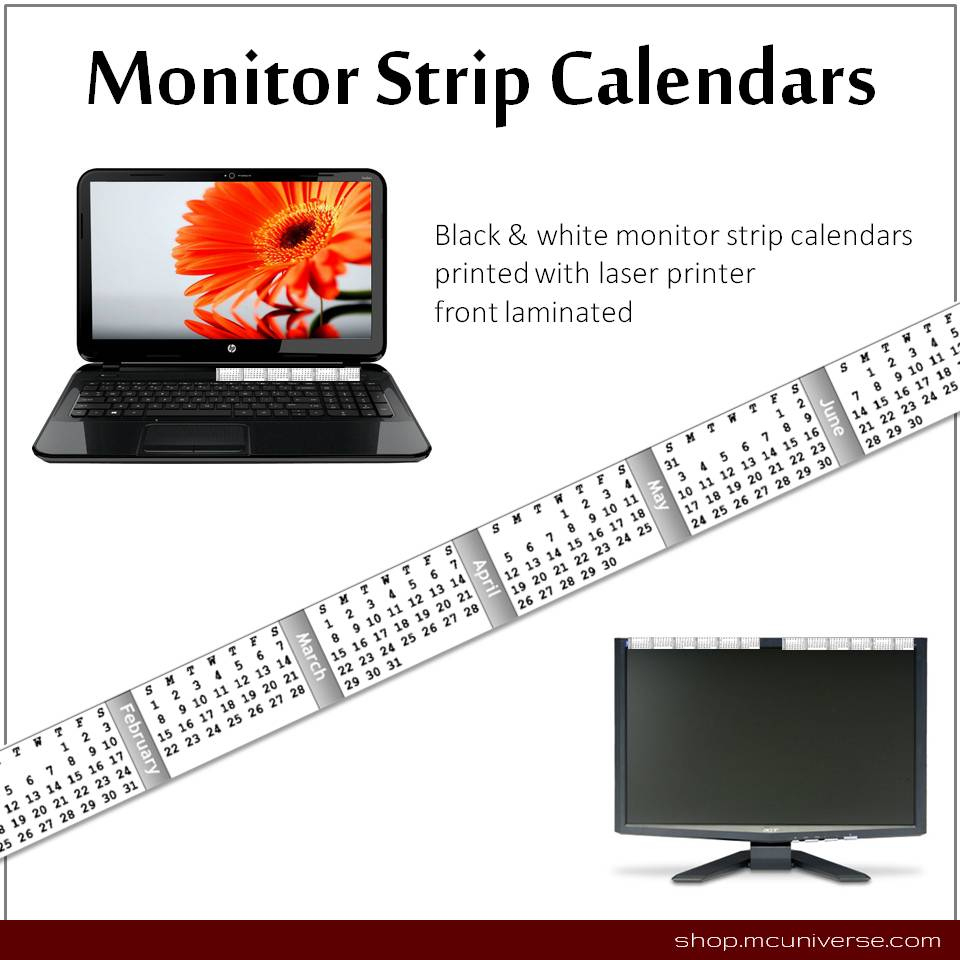 Free Printable Monitor Calendar Strips | Craftmeister | 2024 Strip Calendar Printable