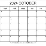 Free Printable October 2024 Calendar |  Calendar 2024