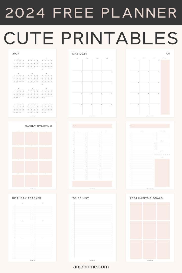 Free Printable Planner 2024 Pdf - Anjahome In 2023 | Study Planner | Printable 2024 Planning Calendar