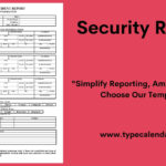 Free Printable Security Report Templates [Pdf, Word, Excel] | My Ips School Calendar For 2023 2024 Printable