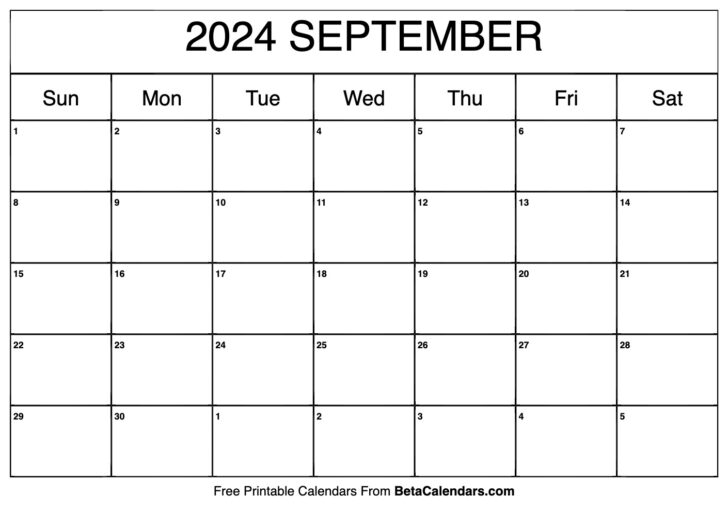 September 2024 Printable Calendar | Calendar 2024