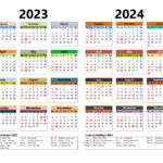 Free Printable Two Year Calendar Templates For 2023 And 2024 In Pdf | 2023 And 2024 Printable Calendar