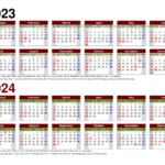 Free Printable Two Year Calendar Templates For 2023 And 2024 In Pdf | 2023 And 2024 Yearly Calendar Printable