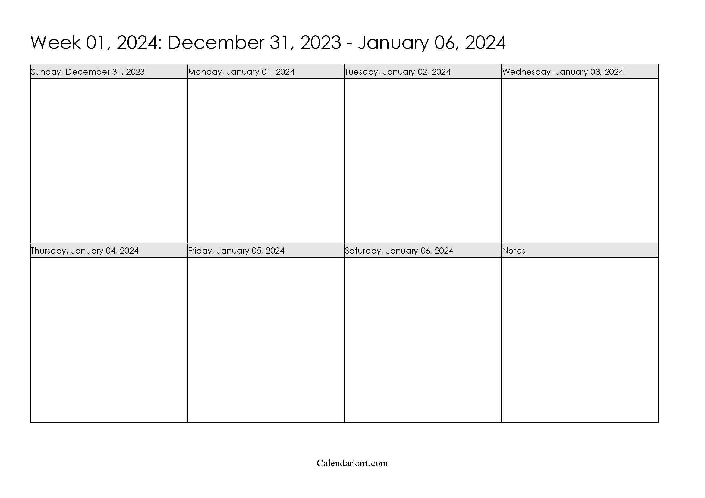 Free Printable Weekly Planner Templates - Calendarkart | Free Printable Weekly Calendar 2024