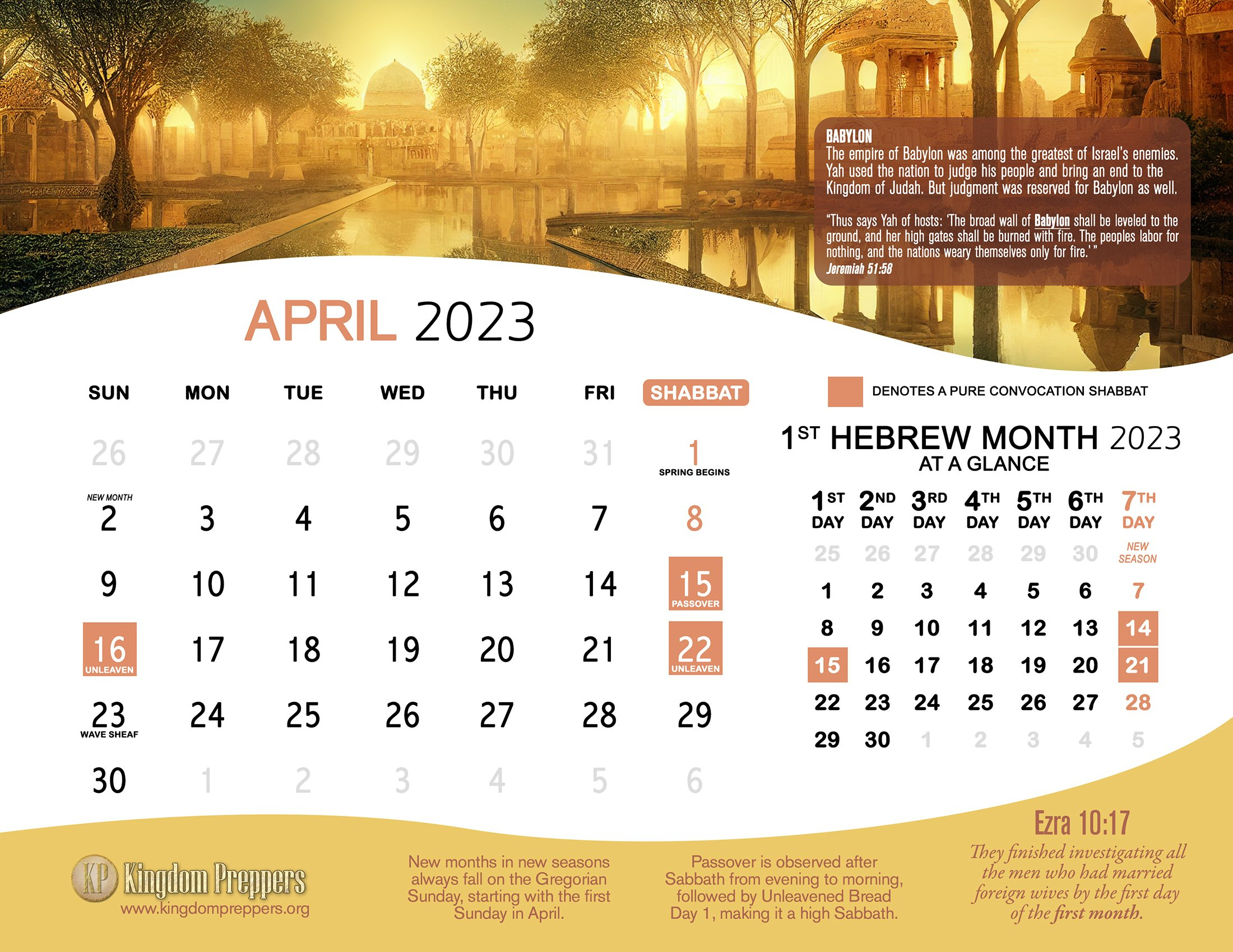 Hebrew Israelite Calendar (2023-2024) — Kingdom Preppers | Hebrew Calendar 2024 Printable