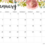 Horizontal Floral Printable Calendar  2024   Paper Trail Design | 2024 Floral Calendar Printable