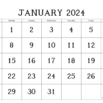 January 2024 Calendar And Planner For The Month, Pdf And Png |  Calendar 2024