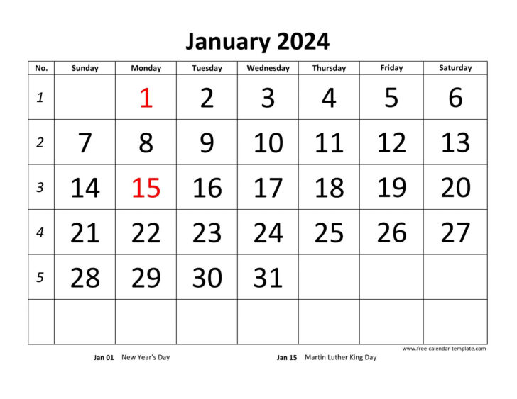 January 2024 Calendar Printable Word | Calendar 2024