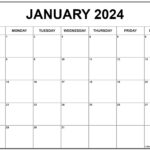 January 2024 Calendar | Free Printable Calendar | 2024 Free Printable Monthly Calendar