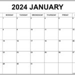 January 2024 Calendar | Free Printable Calendar | Calendar Jan 2024 Printable