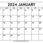 January 2024 Calendar   Free Printable Calendar | Calendar January 2024 Printable Free