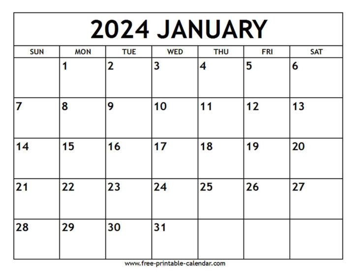 Calendar January 2024 Printable Free | Calendar 2024