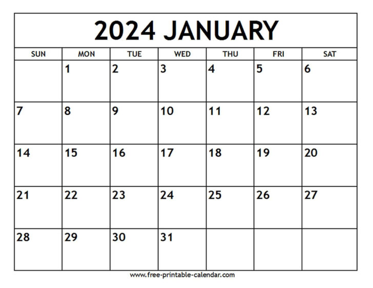 January 2024 Printable Calendar | Calendar 2024