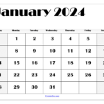 January 2024 Calendar Printable Pdf Template With Holidays |  Calendar 2024