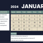 January 2024 Monthly Calendar   Download In Word, Illustrator, Eps | January 2024 Printable Calendar Word