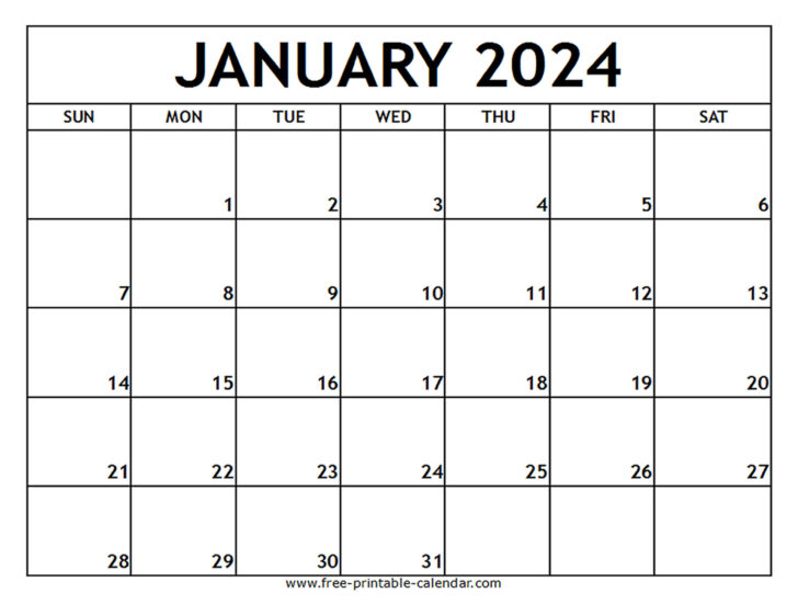 January 2024 Calendar Printable | Calendar 2024