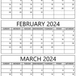 January February March 2024 Calendar Printable   Template |  Calendar 2024