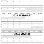 January February March 2024 Calendar Printable   Template | January February March 2024 Calendar Printable