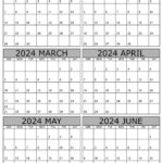 January To June 2024 Calendar Templates   Six Months |  Calendar 2024