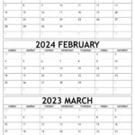 January To March Calendar 2024 Templates   Three Months | 2024 Quarterly Calendar Printable Free