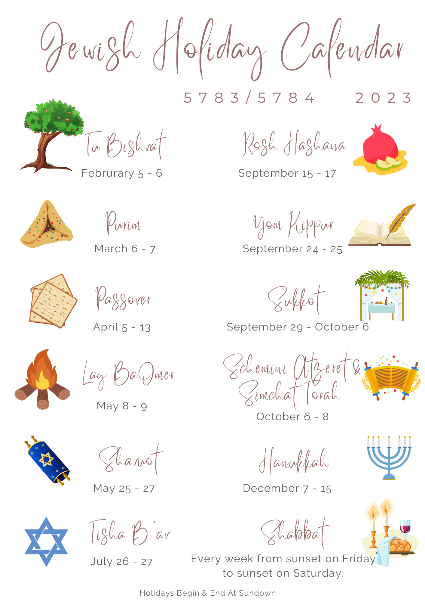 Jewish Holidays 2024 Calendar Printable Leda Sharyl