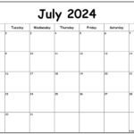 July 2024 Monday Calendar | Monday To Sunday |  Calendar 2024