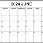 June 2024 Calendar | Free Printable Calendar | Calendar June 2024 Printable