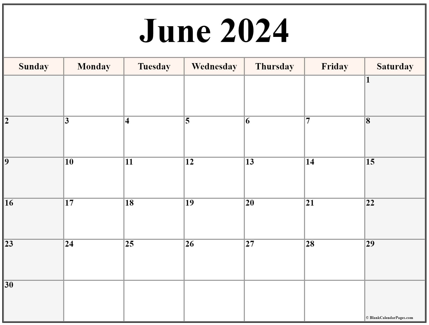 June 2024 Calendar | Free Printable Calendar | Printable Calendar June 2023 to June 2024