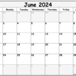 June 2024 Calendar | Free Printable Calendar | Printable June 2024 Calendar