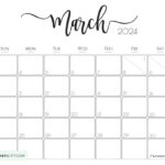 March 2024 Calendar   20 Cute & Free Printables | Saturdaygift |  Calendar 2024