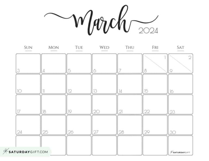 March 2024 Printable Calendar PDF | Calendar 2024