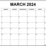 March 2024 Calendar | Free Printable Calendar | Calendar March 2024 Printable