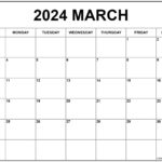 March 2024 Calendar | Free Printable Calendar | March 2024 Calendar Printable