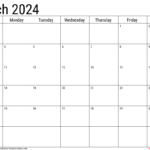 March 2024 Calendar With Holidays   Handy Calendars | March 2024 Calendar With Holidays Printable