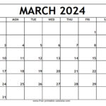 March 2024 Printable Calendar   Free Printable Calendar |  Calendar 2024