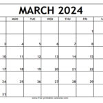 March 2024 Printable Calendar   Free Printable Calendar | Printable Calender 2024