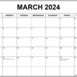 March 2024 With Holidays Calendar | March 2024 Calendar With Holidays Printable