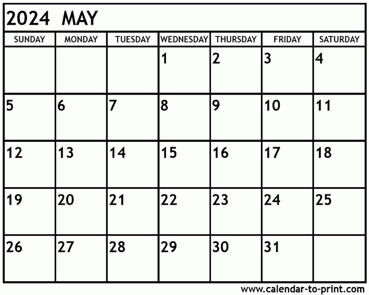 May 2024 Calendar Printable |  Calendar 2024