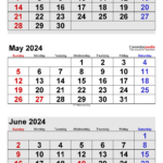 May 2024 Calendar | Templates For Word, Excel And Pdf | April May June 2024 Calendar Printable