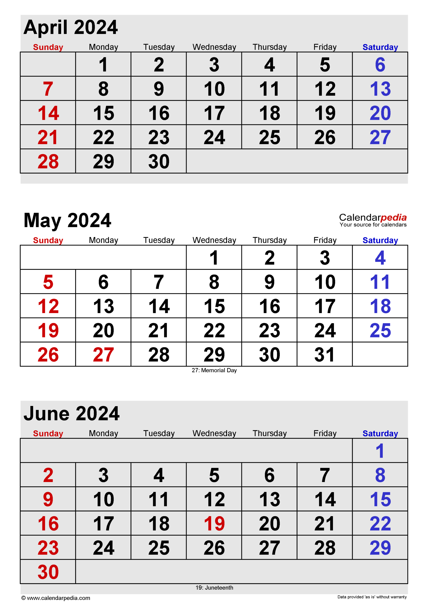 May 2024 Calendar | Templates For Word, Excel And Pdf | April May June 2024 Calendar Printable