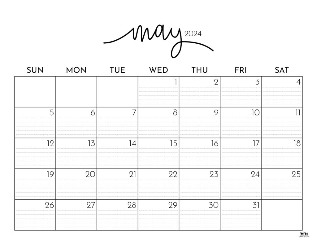 May 2024 Calendars - 50 Free Printables | Printabulls |  Calendar 2024