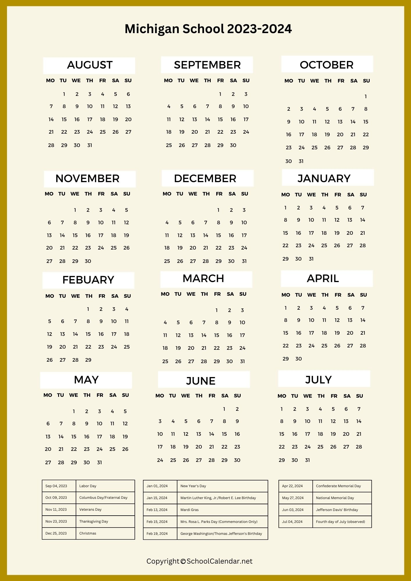 Jenison School Calendar 2023 2024 Printable Calendar 2024 Printable