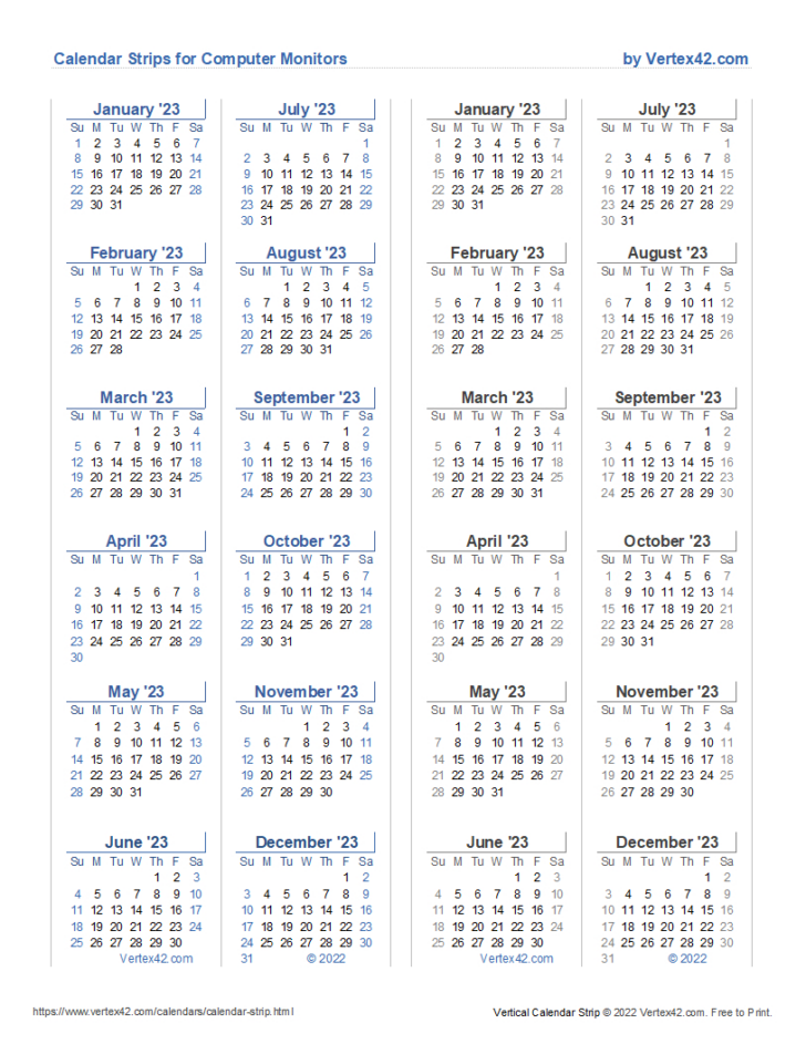 2024 Strip Calendar Printable | Calendar 2024