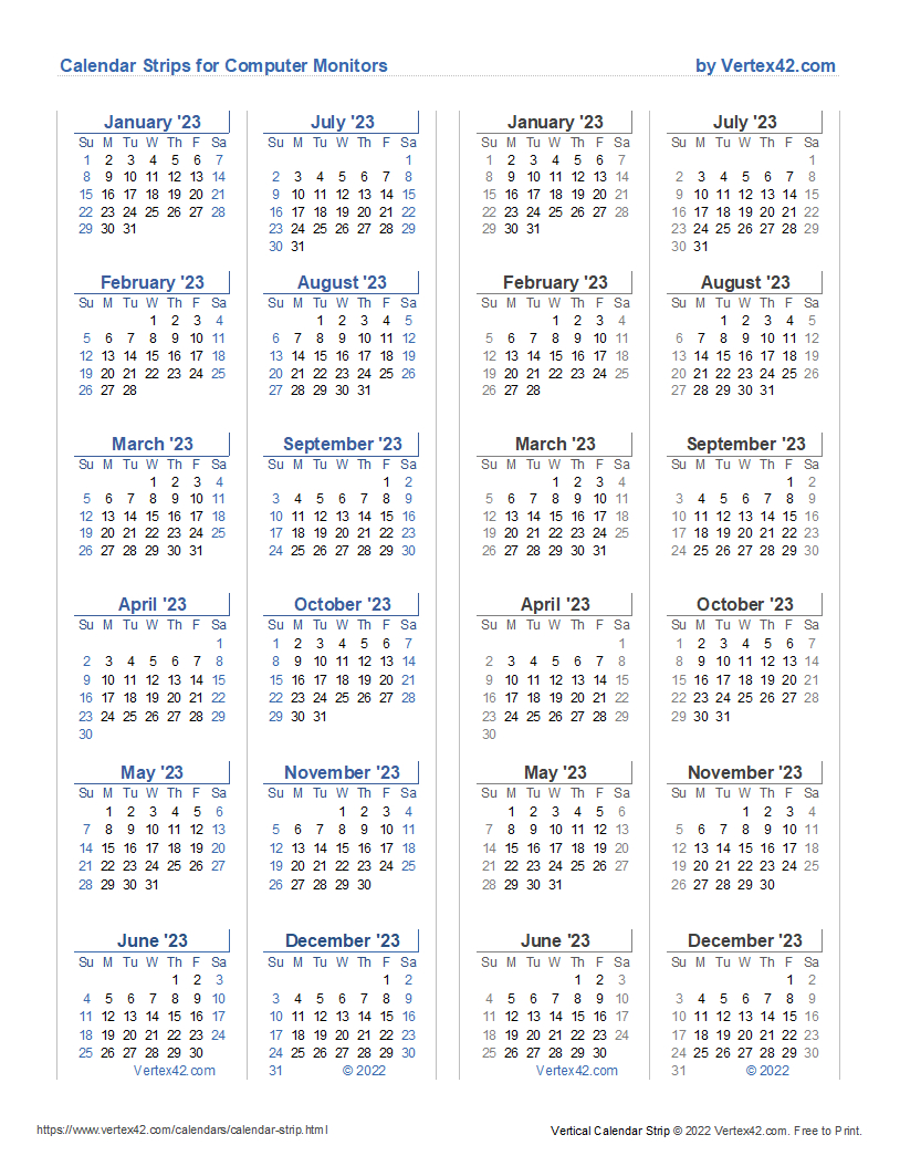 2024 Strip Calendar Printable Calendar 2024 Printable Calendar 2024