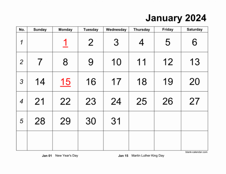 2024 Printable Calendar Word | Calendar 2024