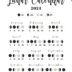 Moon Phase Calendar   Cute & Free Printable 2024 Lunar Calendar | 2024 Full Moon Calendar Printable