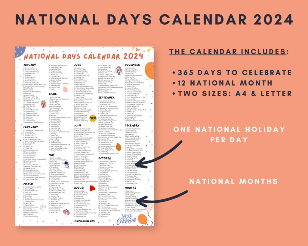 National Day Calendar 2024 Printable Free Calendar 2024 Printable