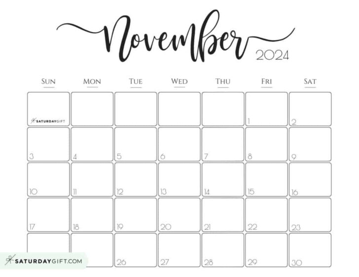 November 2024 Printable Calendar | Calendar 2024